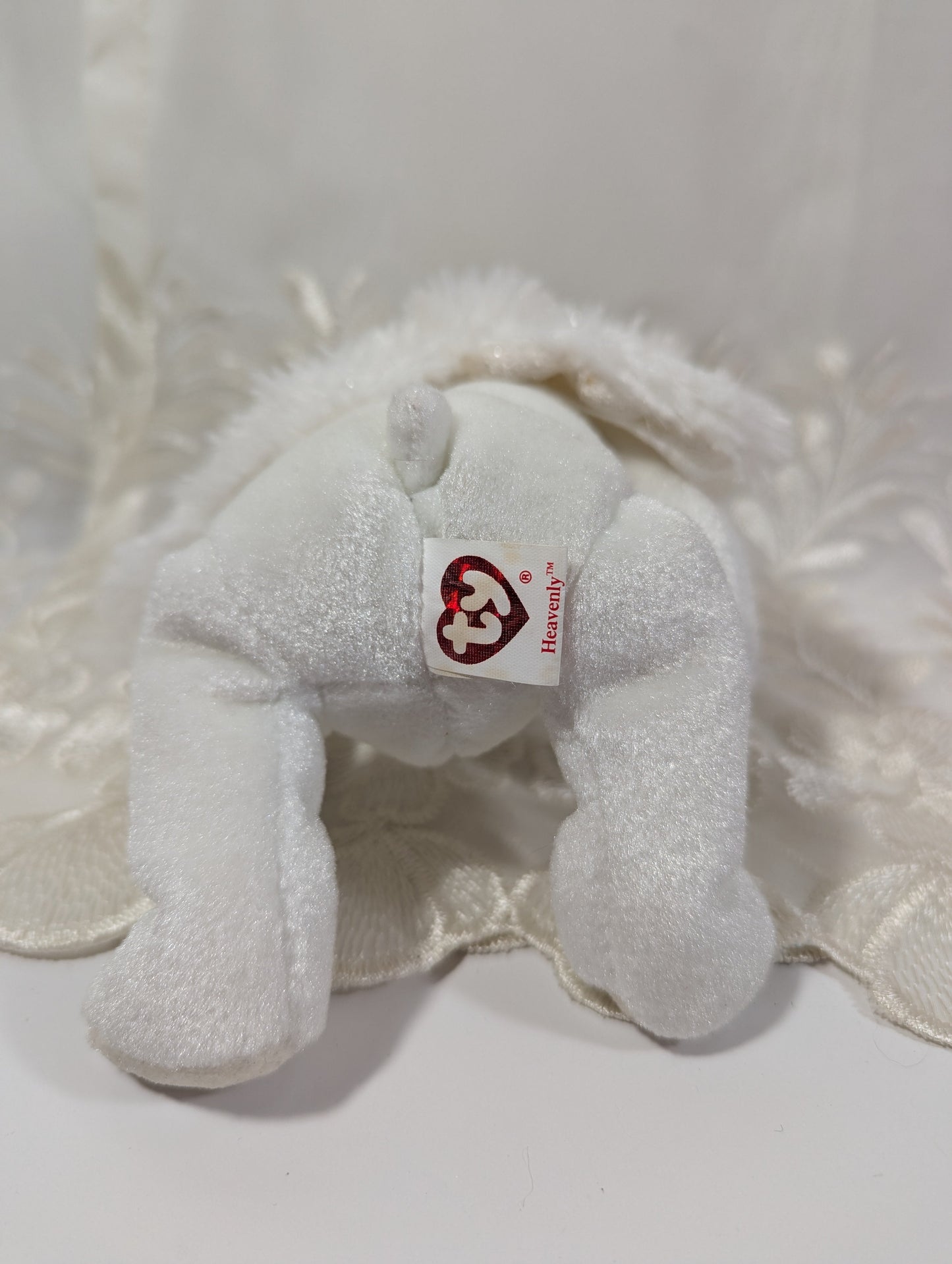 Ty Beanie Baby - Heavenly The Angel Bear (7in) Non - mint Tags - Vintage Beanies Canada