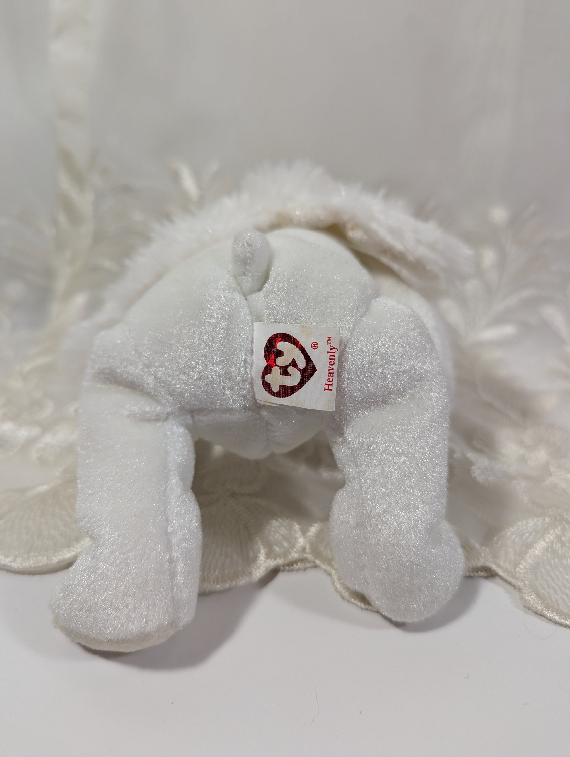 Ty Beanie Baby - Heavenly The Angel Bear (7in) Non - mint Tags - Vintage Beanies Canada