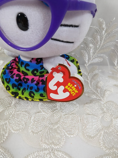 Ty Beanie Baby - Hello Kitty in Rainbow Leopard Print Dress (6in) - Vintage Beanies Canada