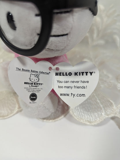 Ty Beanie Baby - Hello Kitty the Cat Wearing Black Glasses (6in) - Vintage Beanies Canada