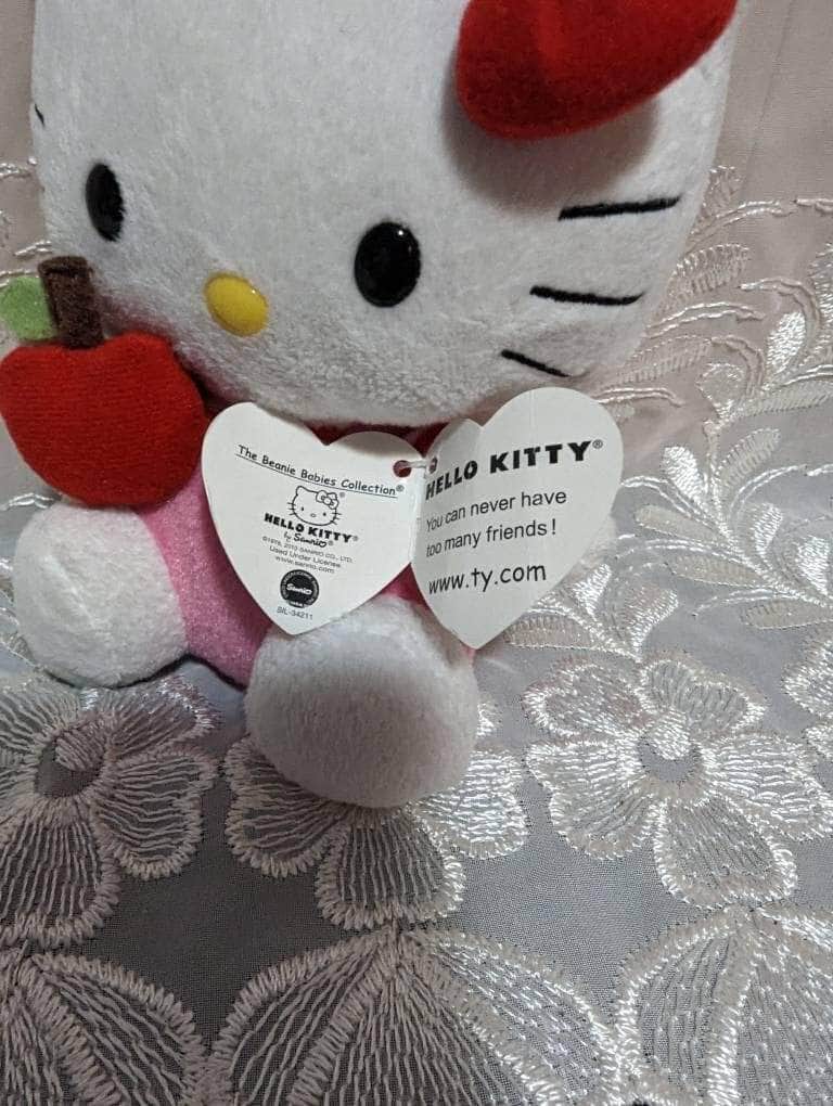 Ty Beanie Baby - Hello Kitty With Apple (6in) Non-Mint Tags - Vintage Beanies Canada