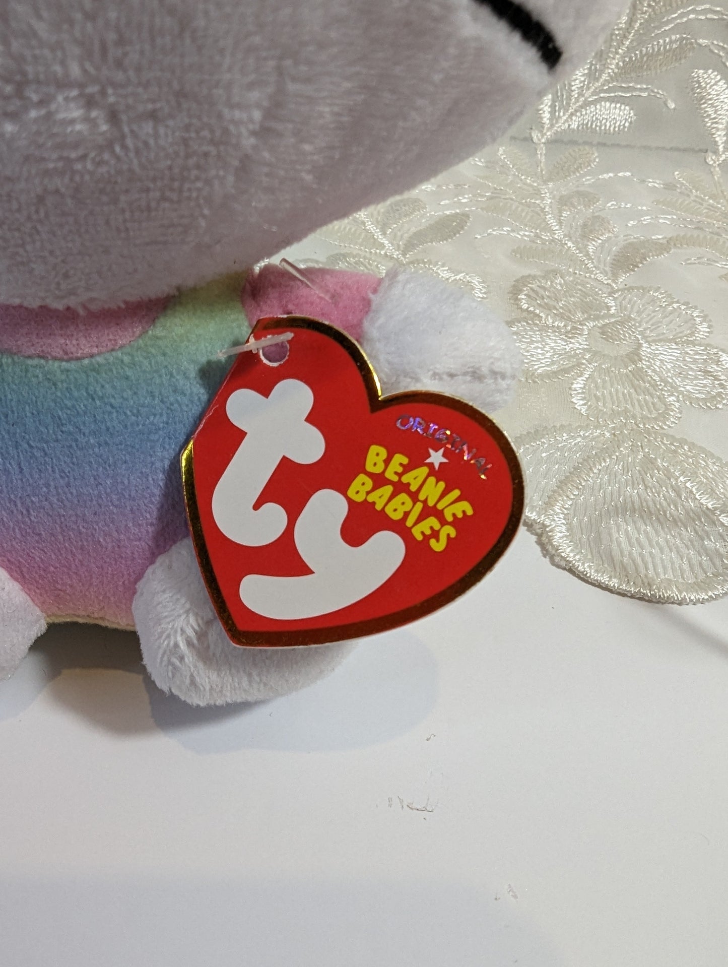 Ty Beanie Baby - Hello Kitty With Easter Bunny Ears And Rainbow Outfit (6in) - Vintage Beanies Canada