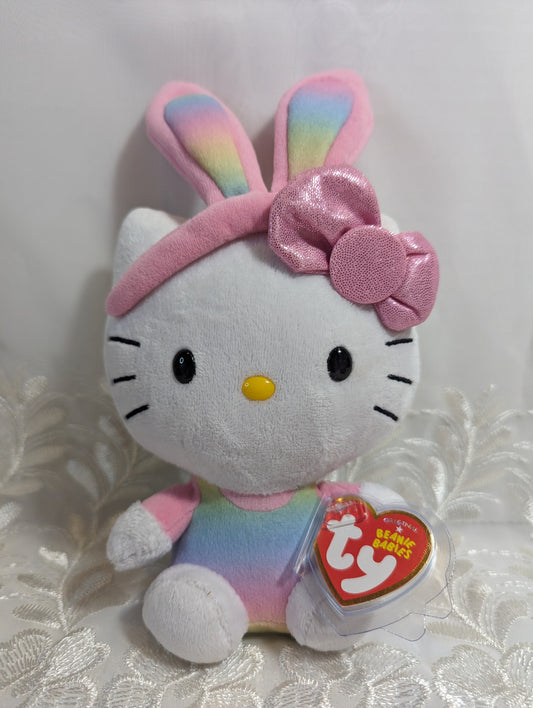 Ty Beanie Baby - Hello Kitty With Easter Bunny Ears And Rainbow Outfit (6in) - Vintage Beanies Canada