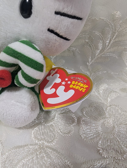 Ty Beanie Baby - Hello Kitty with Green Candy Cane (6in) - Vintage Beanies Canada