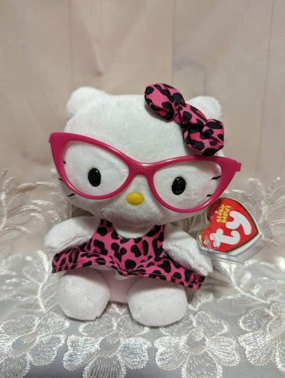 Ty Beanie Baby - Hello Kitty With Pink Leopard Print Dress - Near Mint (6in) - Vintage Beanies Canada