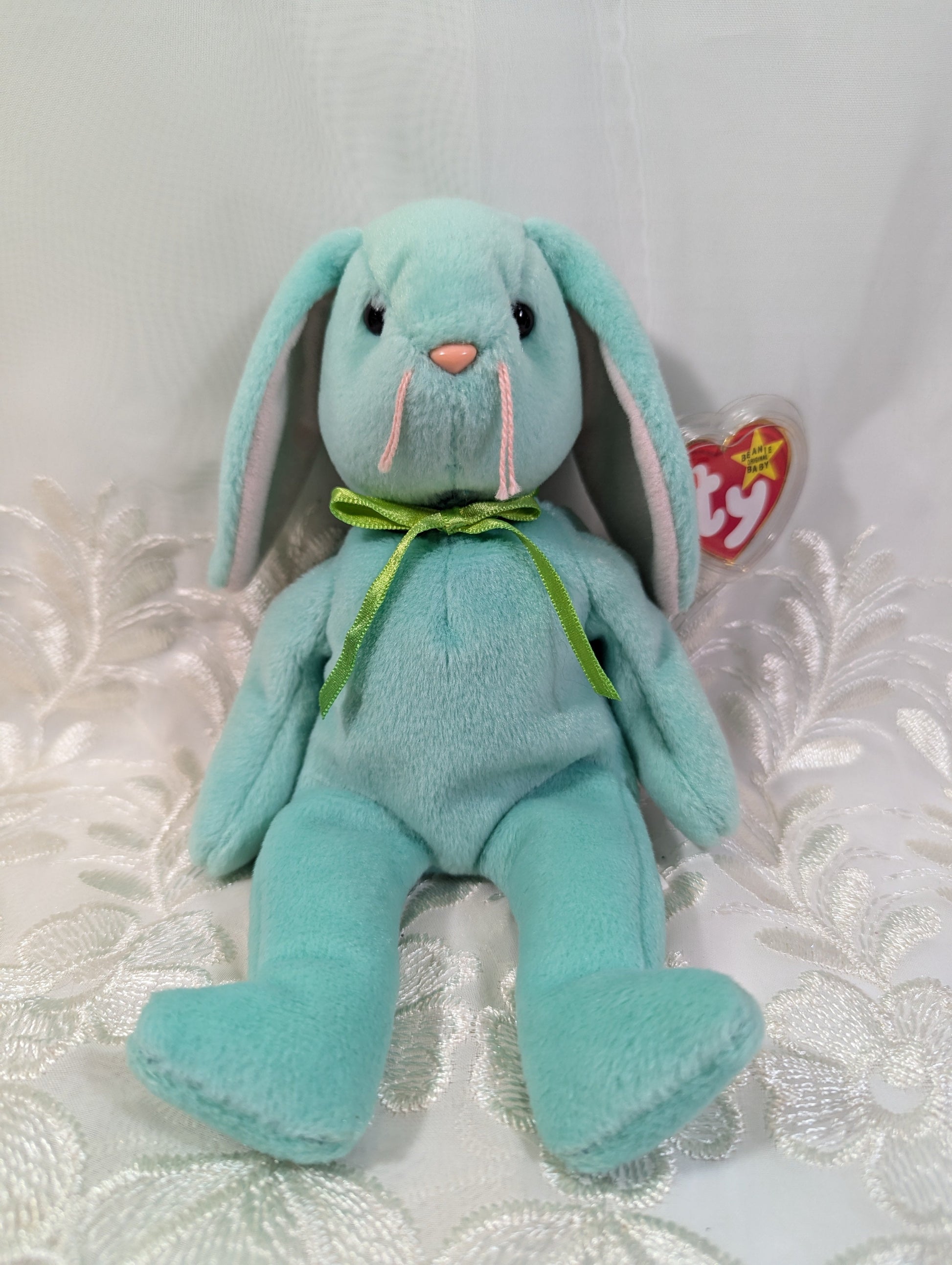 Ty Beanie Baby - Hippity The Green Bunny Rabbit (8.5 in) Creased tag - Vintage Beanies Canada