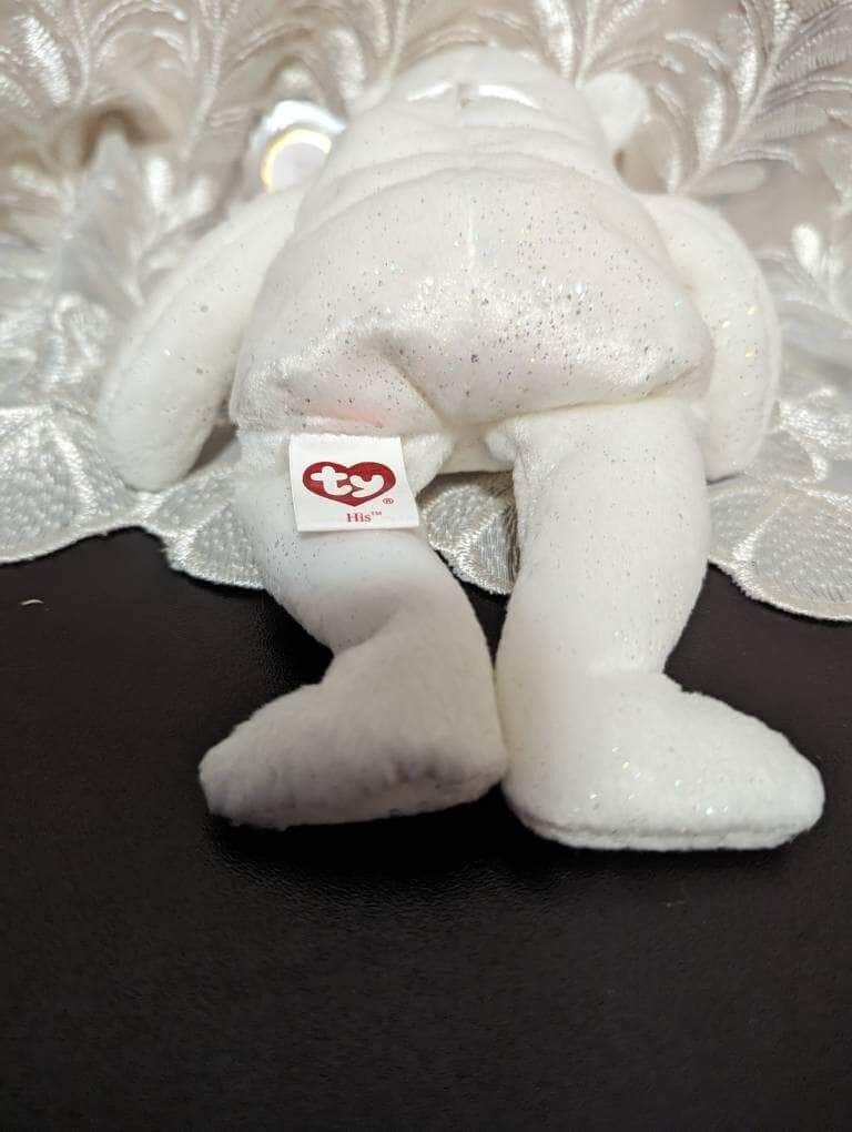 Ty Beanie Baby - His The White Wedding Groom Bear (8.5in) - Vintage Beanies Canada