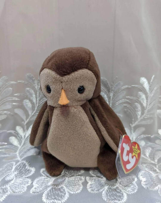 Ty Beanie Baby - Hoot The Brown Owl (5in) - Vintage Beanies Canada