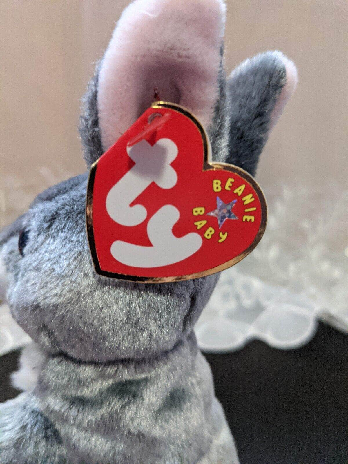 Ty Beanie Baby - Hopper The Gray Bunny Rabbit (7in) - Vintage Beanies Canada