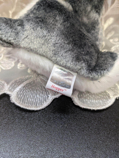 Ty Beanie Baby - Hopper The Gray Bunny Rabbit (7in) - Vintage Beanies Canada