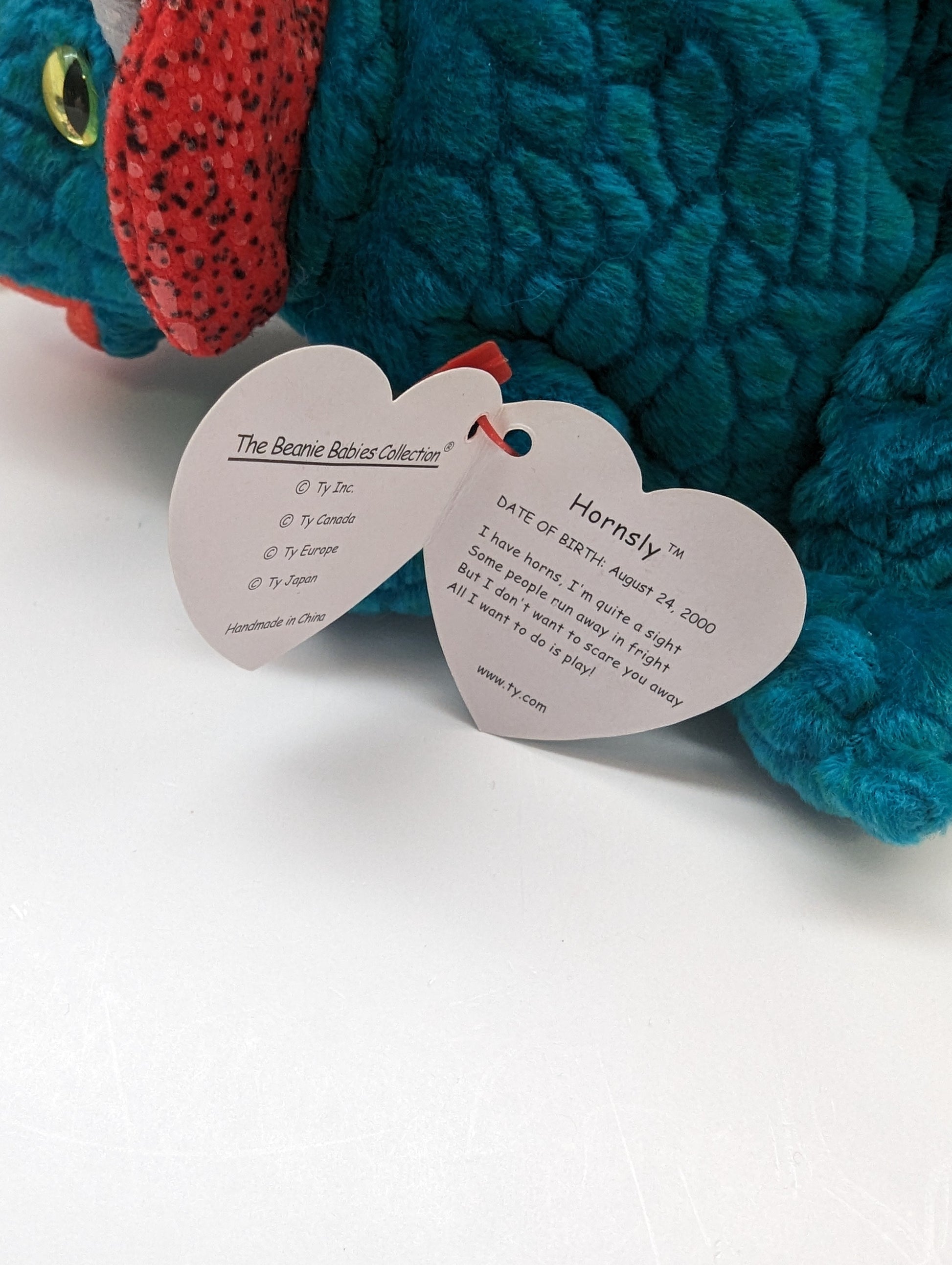 Ty Beanie Baby - Hornsley The Triceratops Dinosaur (8.5in) - Vintage Beanies Canada