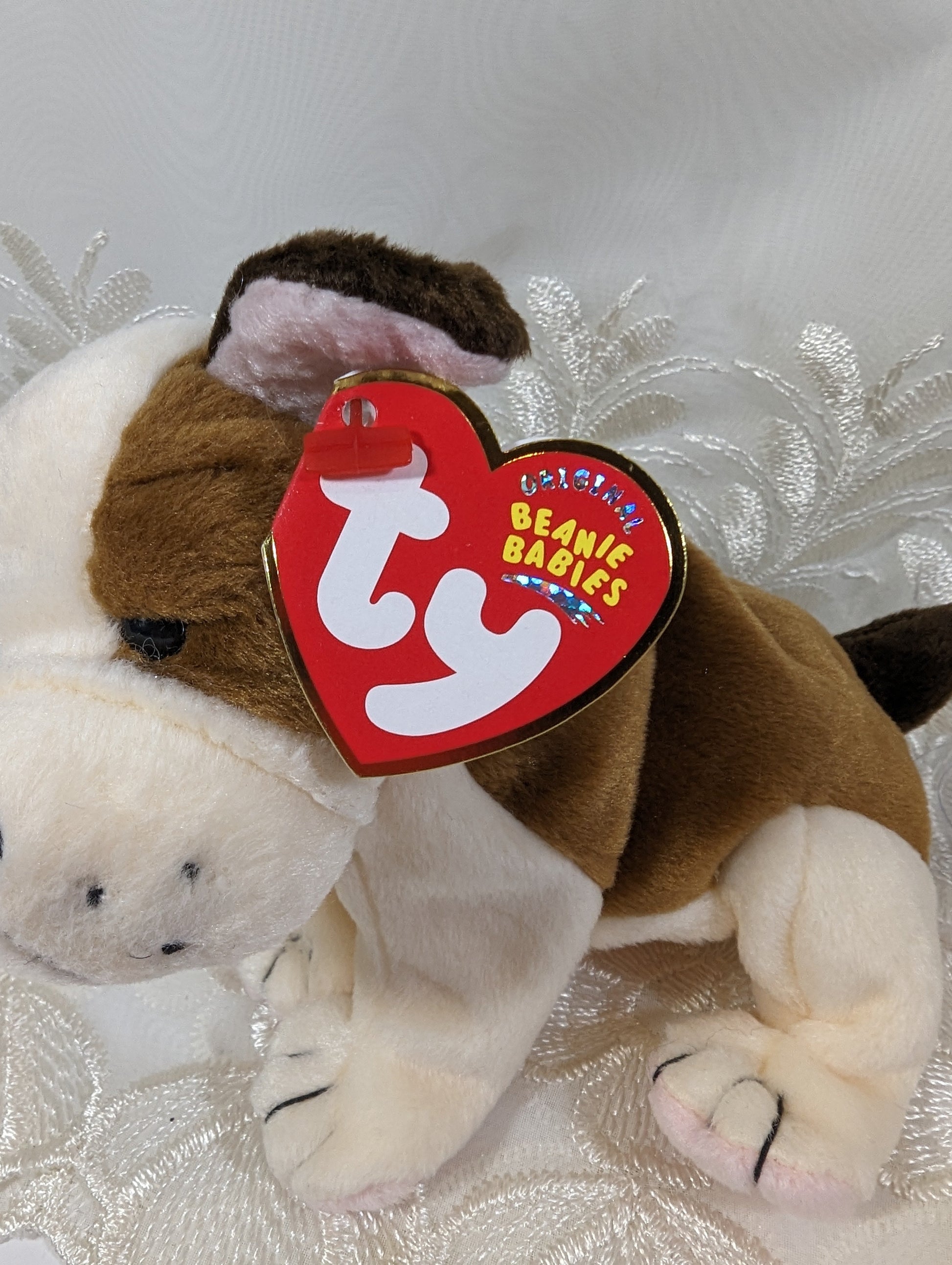 Ty Beanie Baby - Huggins The Pit Bull Dog (6in) - Vintage Beanies Canada