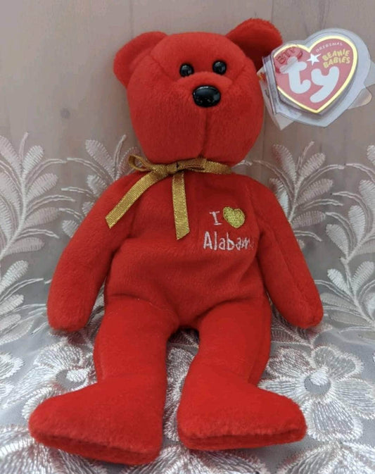 Ty Beanie Baby - I Love Alabama The Red Bear (8.5in) - Vintage Beanies Canada