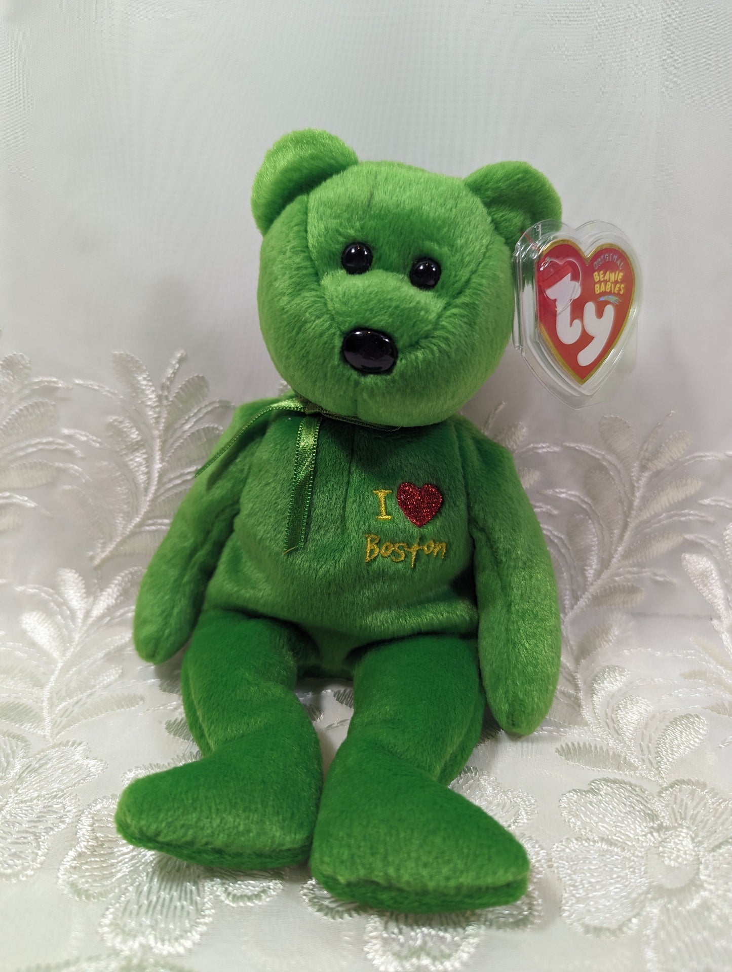 Ty Beanie Baby - I Love Boston The Bear (8.5in) Boston Exclusive - Vintage Beanies Canada