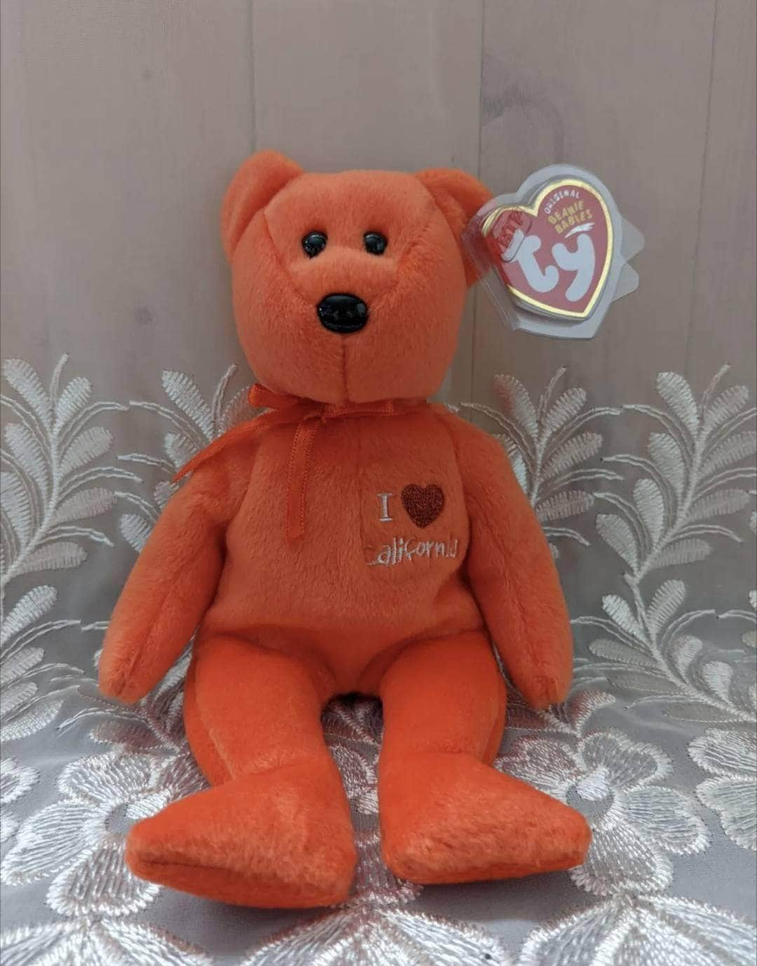 Ty Beanie Baby - I Love California The Orange Bear (8.5 in) - Vintage Beanies Canada