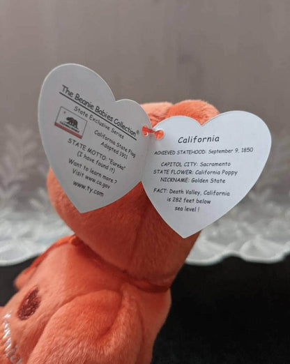 Ty Beanie Baby - I Love California The Orange Bear (8.5 in) - Vintage Beanies Canada