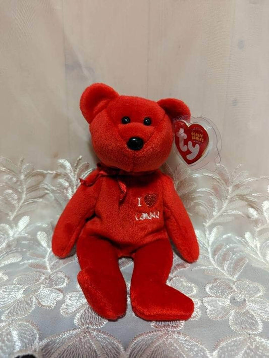 Ty Beanie Baby - I love Canada The Red Bear (8.5in) - Vintage Beanies Canada