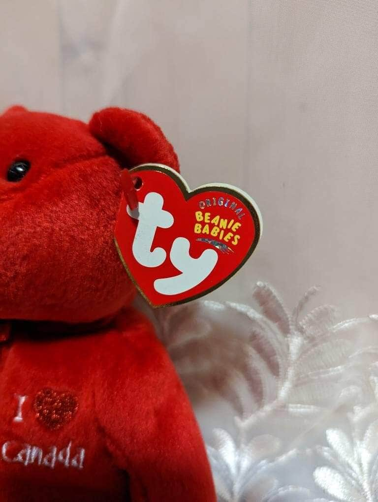 Ty Beanie Baby - I love Canada The Red Bear (8.5in) - Vintage Beanies Canada