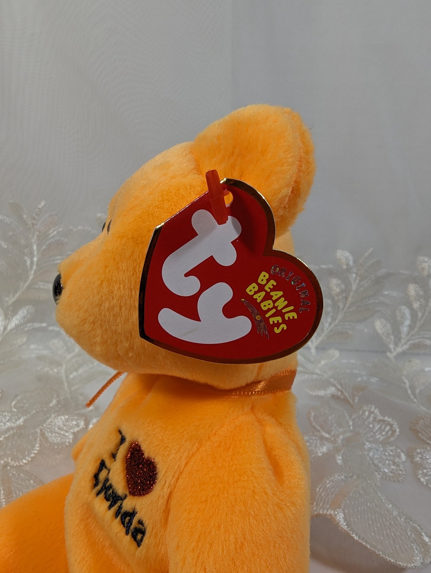 Ty Beanie Baby - I Love Florida The Orange Bear (8.5in) - Vintage Beanies Canada