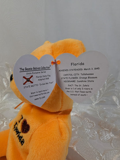 Ty Beanie Baby - I Love Florida The Orange Bear (8.5in) - Vintage Beanies Canada
