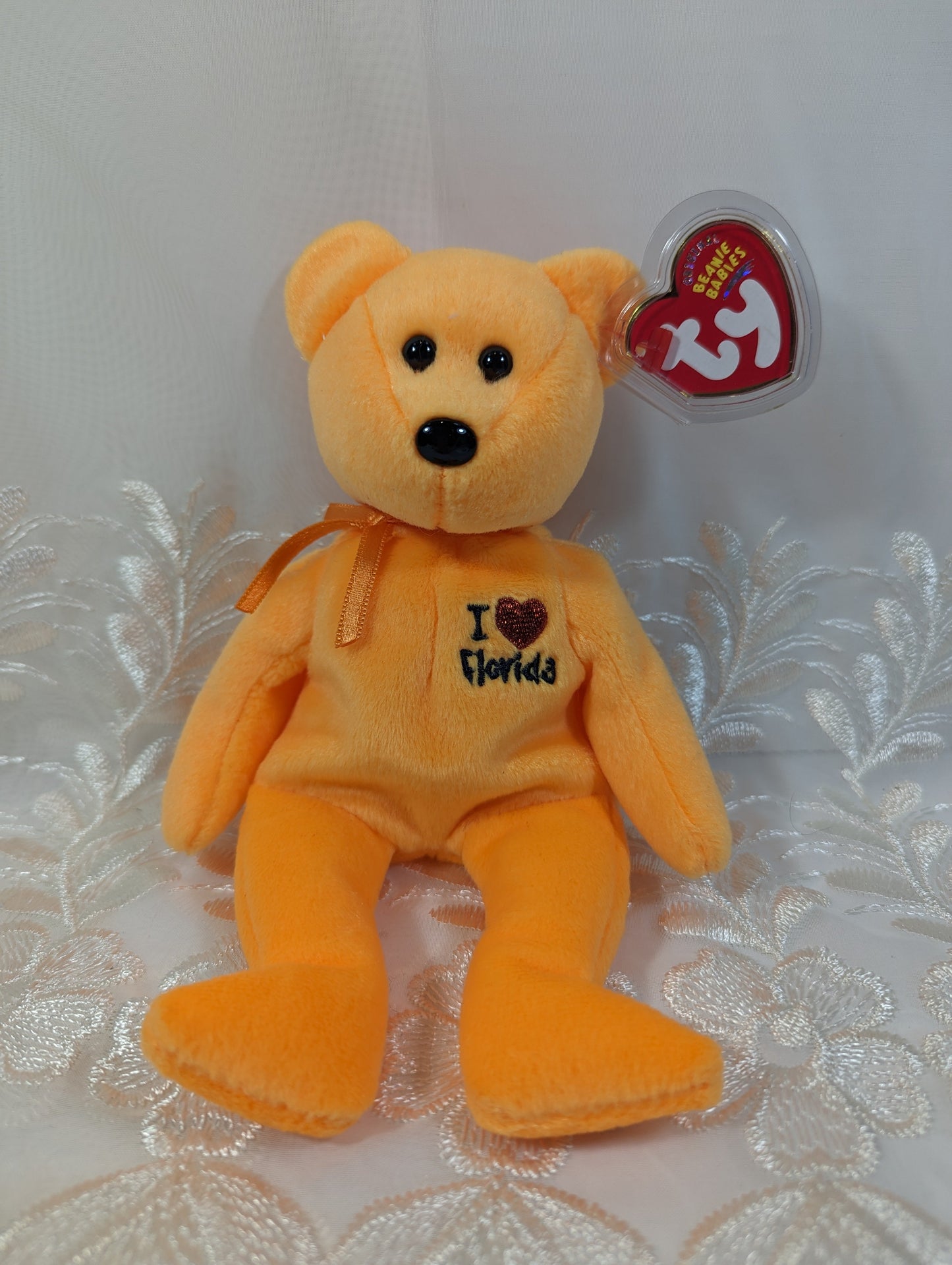 Ty Beanie Baby - I Love Florida The Orange Bear (8.5in) - Vintage Beanies Canada