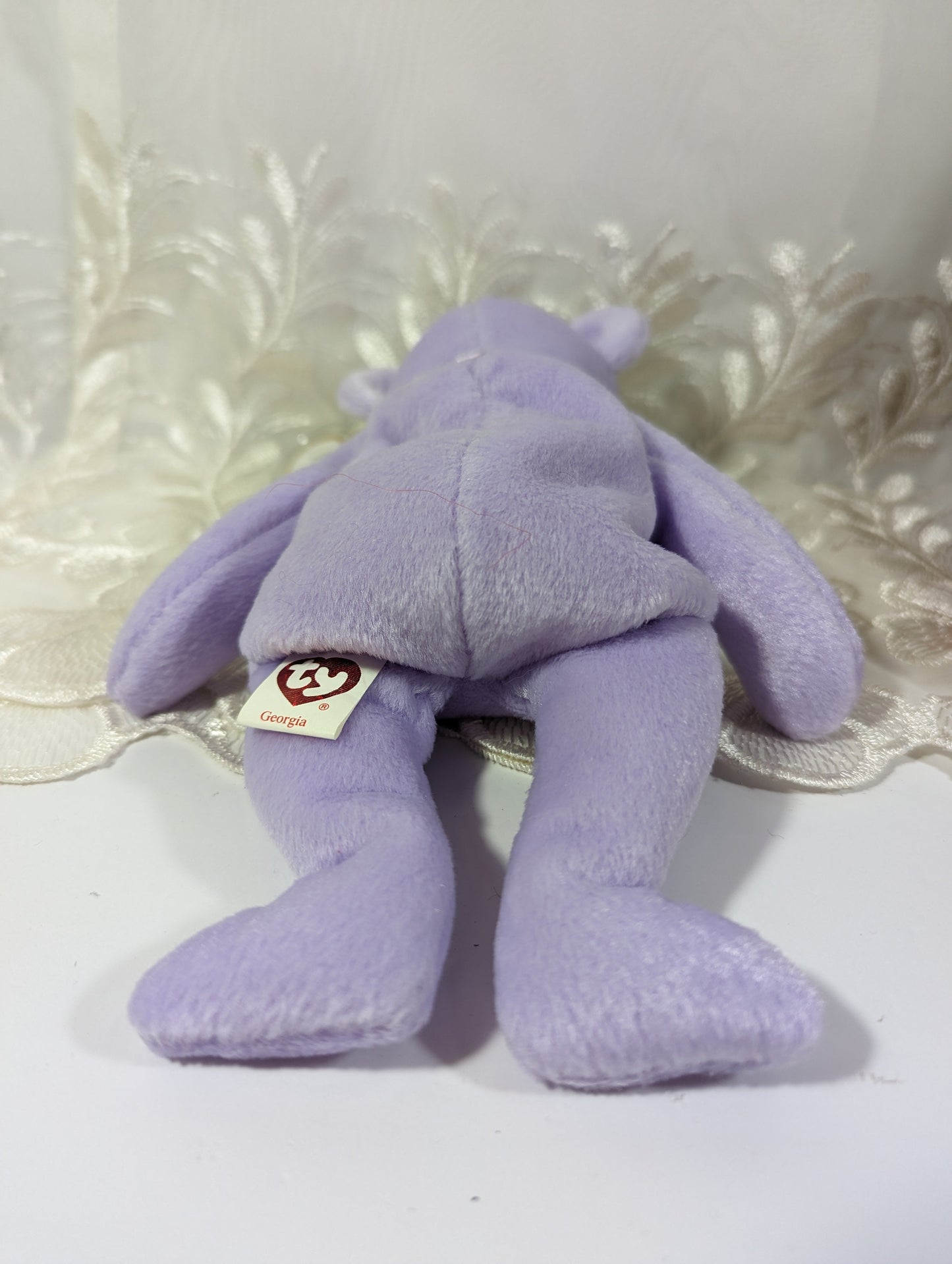 Ty Beanie Baby - I love Georgia the purple bear (8.5in) - Vintage Beanies Canada