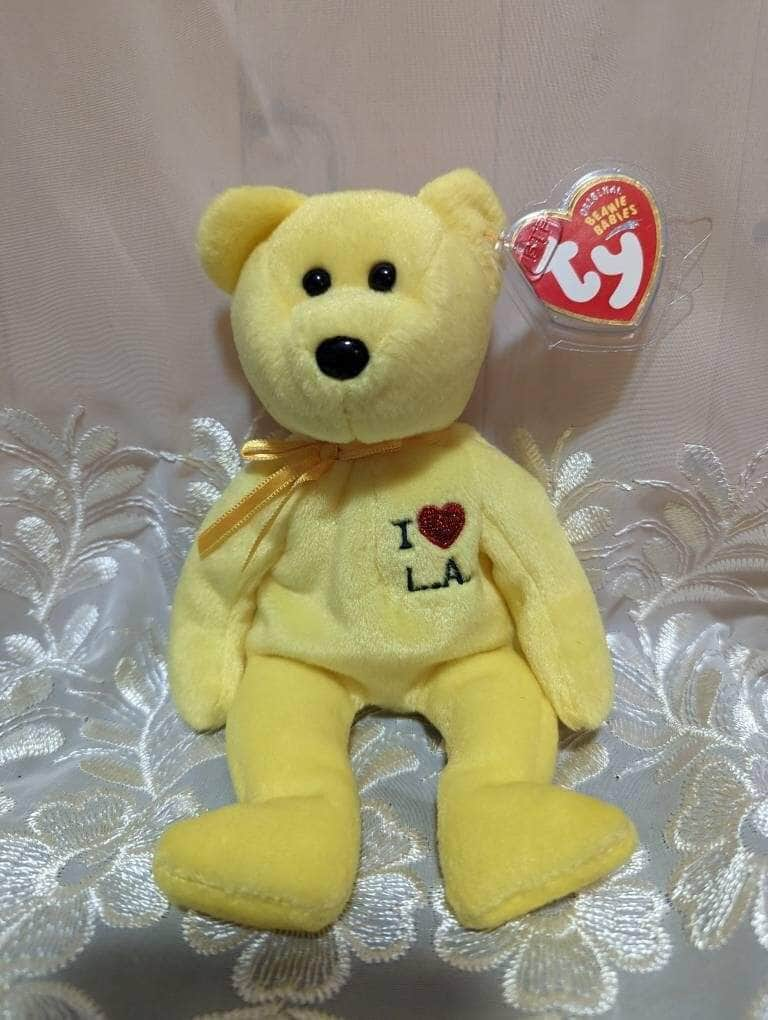 Ty Beanie Baby - I Love L.A. (Los Angeles) The Yellow Bear (8.5in) - Vintage Beanies Canada