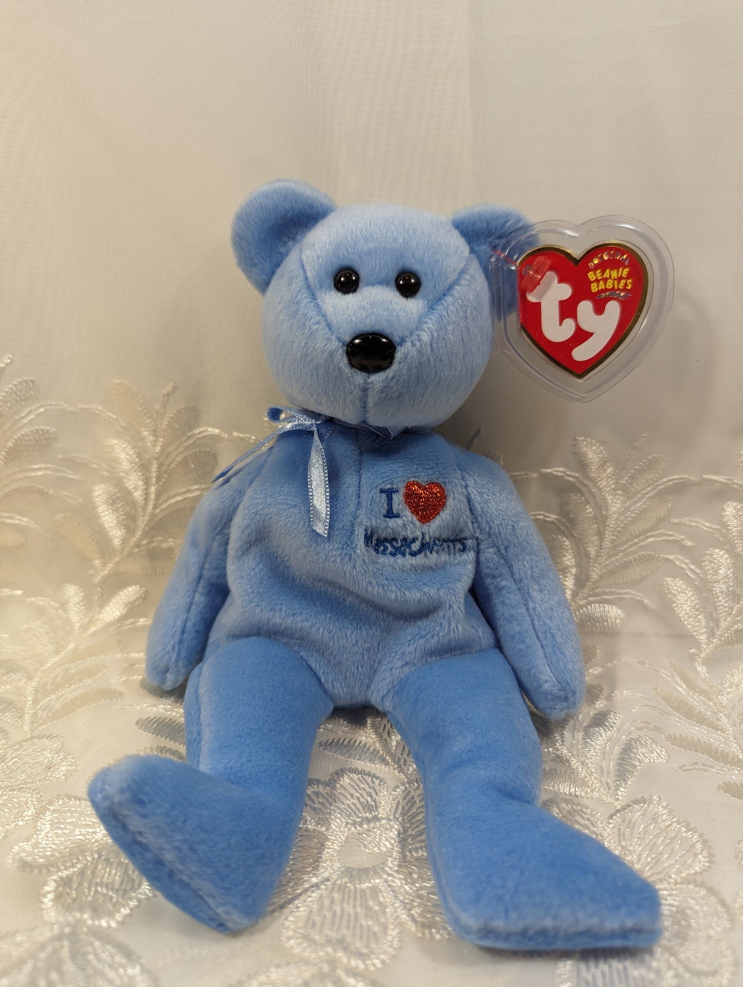 Ty Beanie Baby - I love Massachusetts the Bear (8.5in) State Exclusive - Vintage Beanies Canada