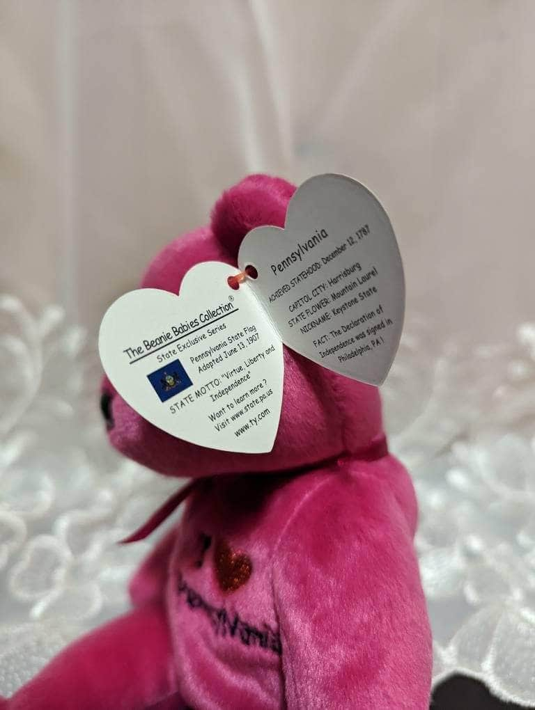 Ty Beanie Baby - I love Pennsylvania The Pink Bear (8.5in) - Vintage Beanies Canada