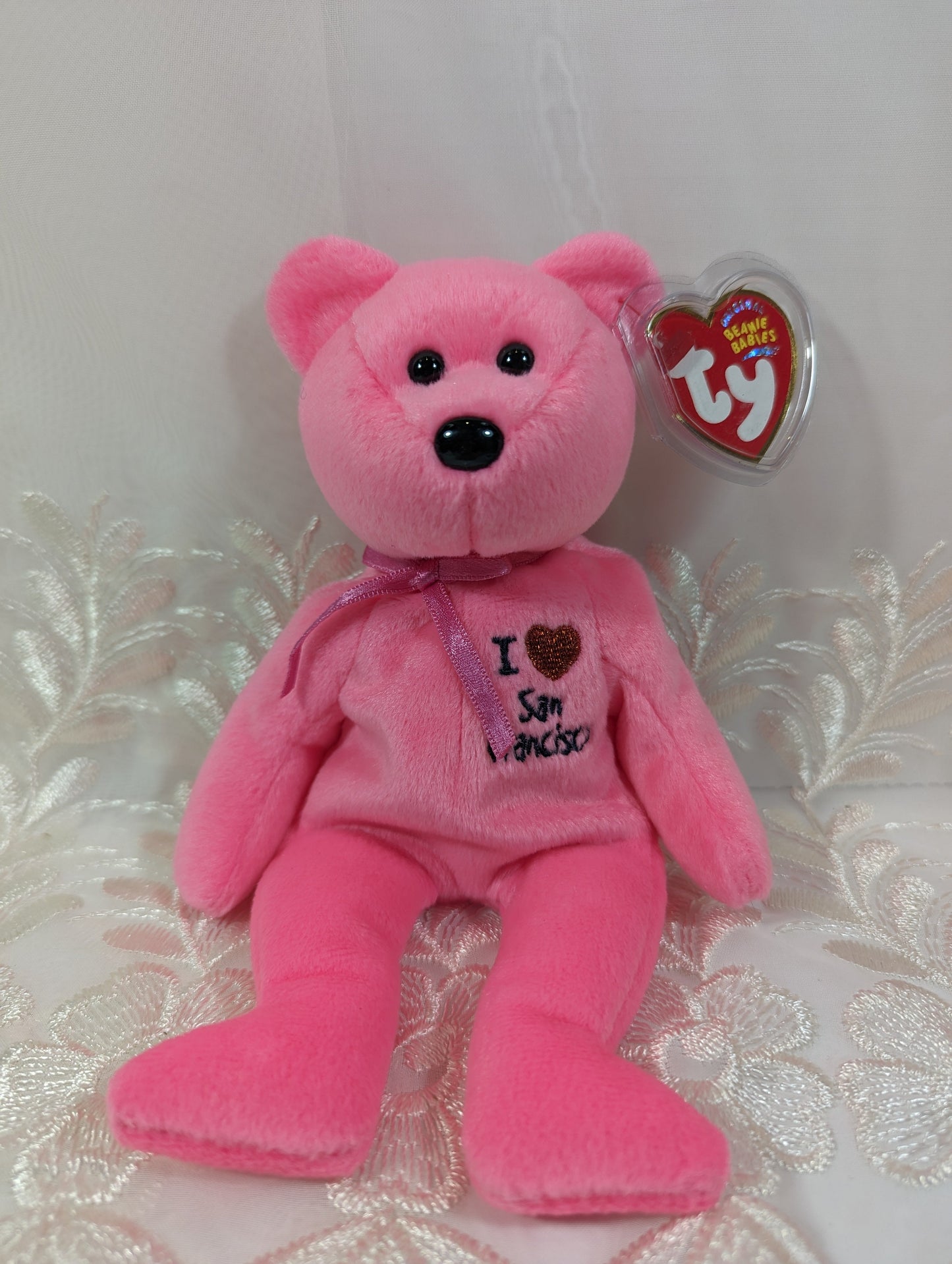 Ty Beanie Baby - I Love San Francisco The Pink Bear (8.5in) - Vintage Beanies Canada