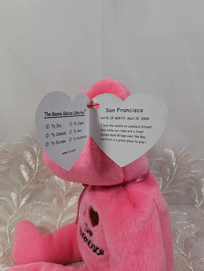 Ty Beanie Baby - I Love San Francisco The Pink Bear (8.5in) - Vintage Beanies Canada