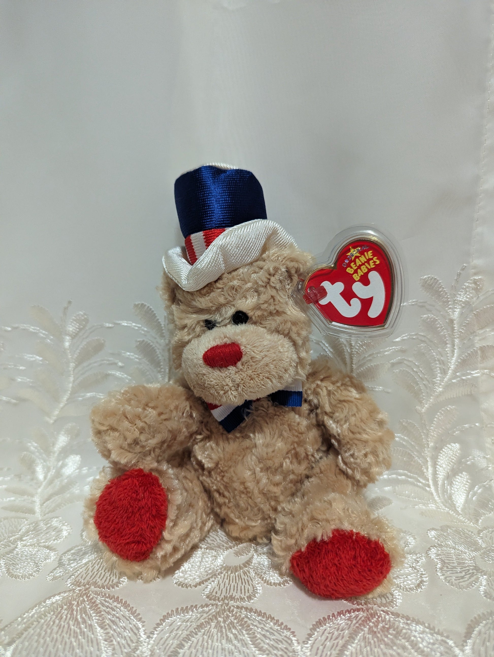 Ty Beanie Baby - Independence The Bear (7In) Near Mint - Vintage Beanies Canada