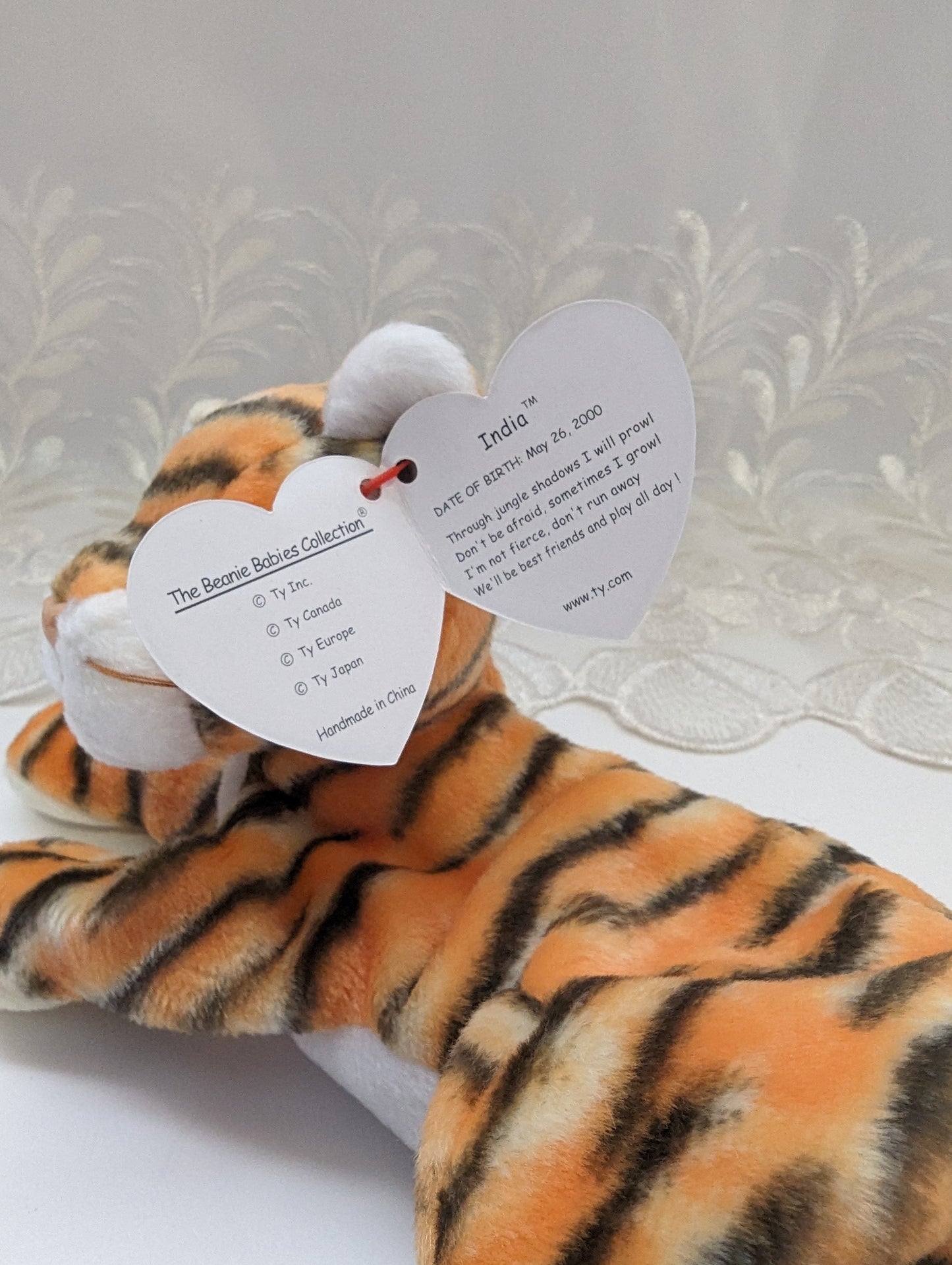 Ty Beanie Baby - India The Tiger (8in) - Vintage Beanies Canada