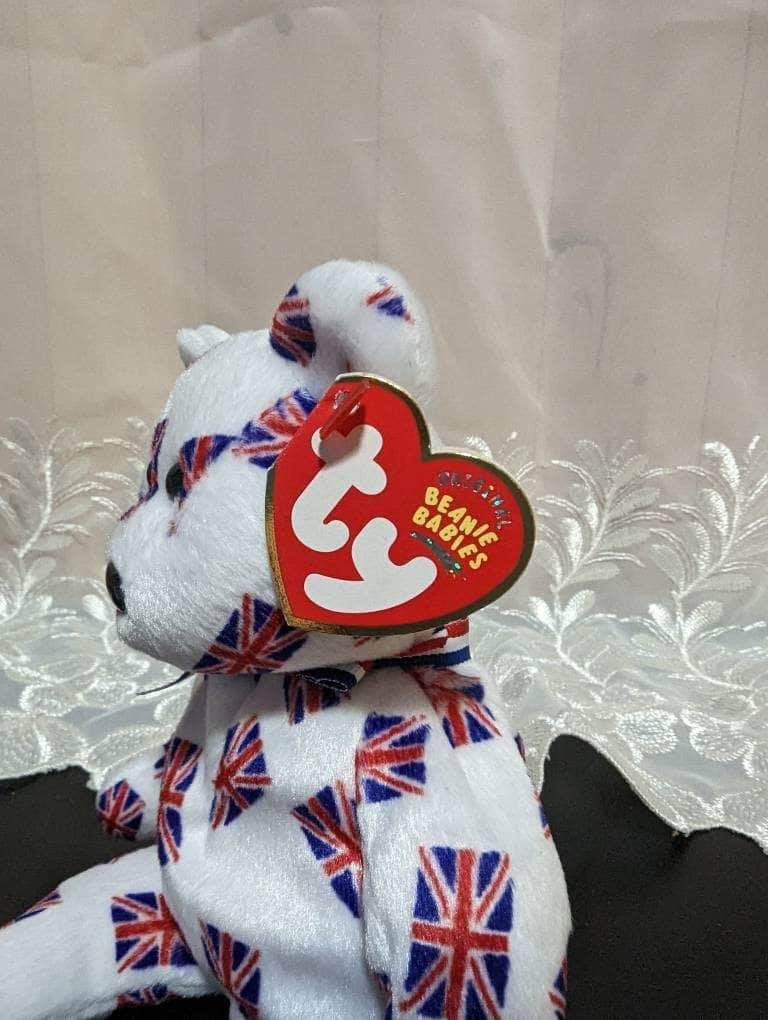 Ty Beanie Baby - Jack The Bear - Choose From Flag Nose Or Black Nose Bear (8.5in) *UK exclusive* - Vintage Beanies Canada