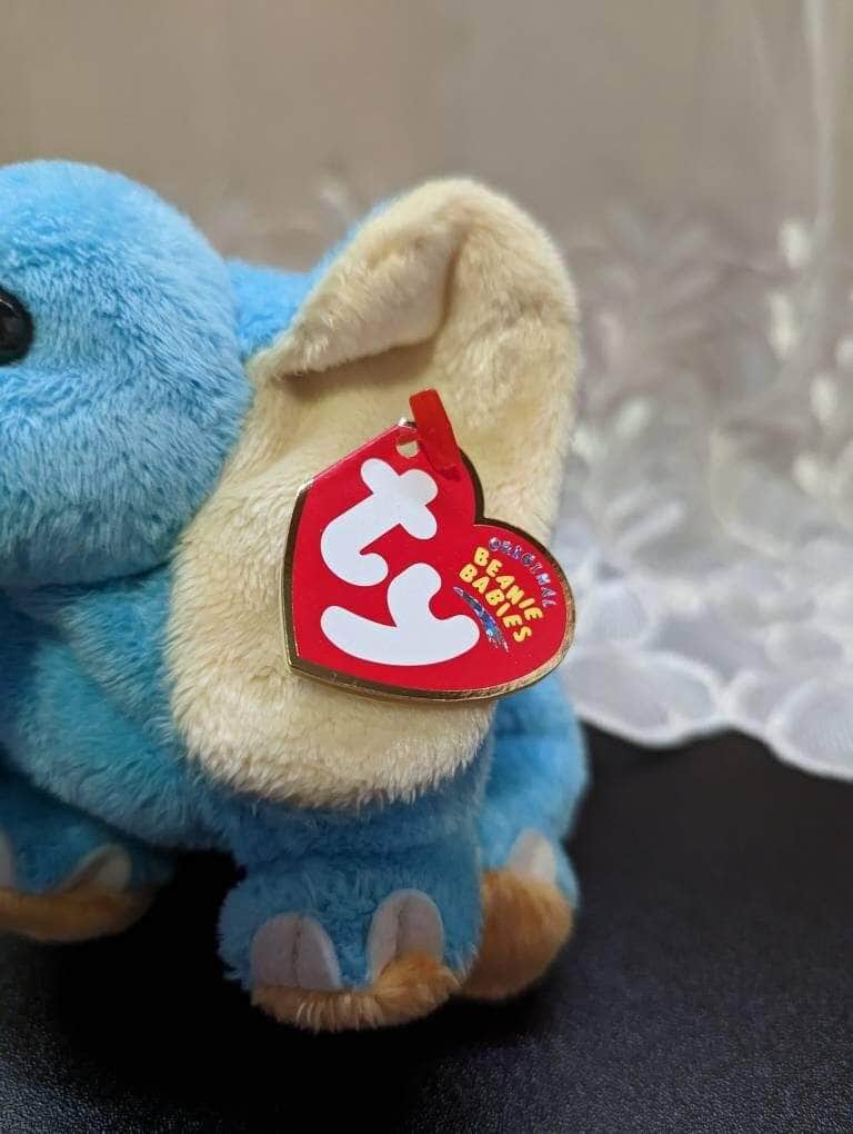 Ty Beanie Baby - Jimbo The Blue Elephant (8in) - Vintage Beanies Canada