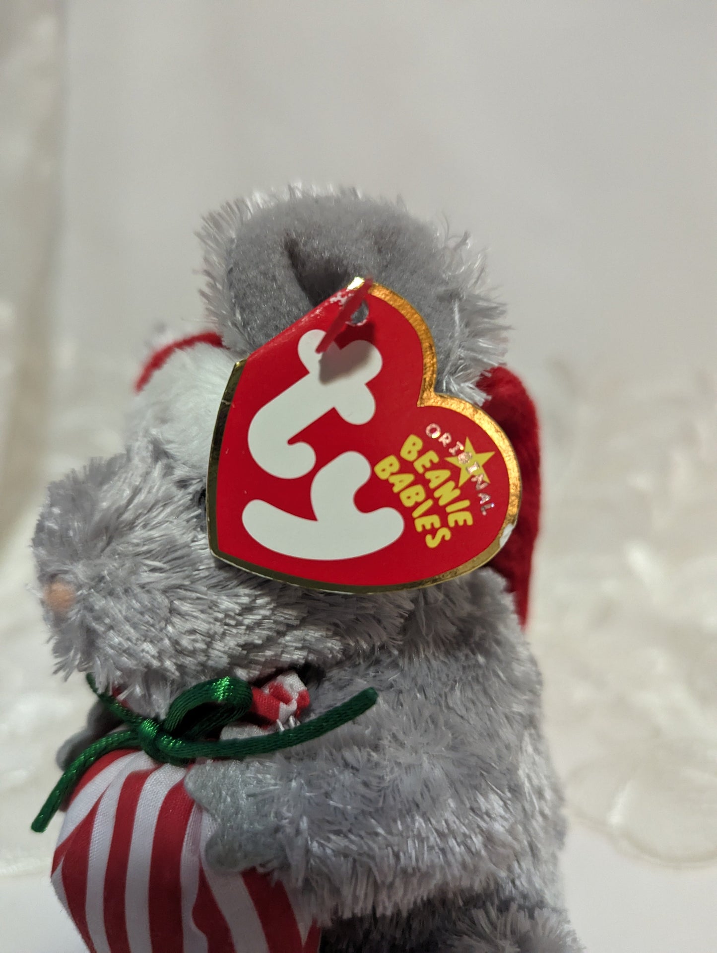 Ty Beanie Baby - Jinglemouse The Gray Christmas Mouse (6in) Near Mint - Vintage Beanies Canada