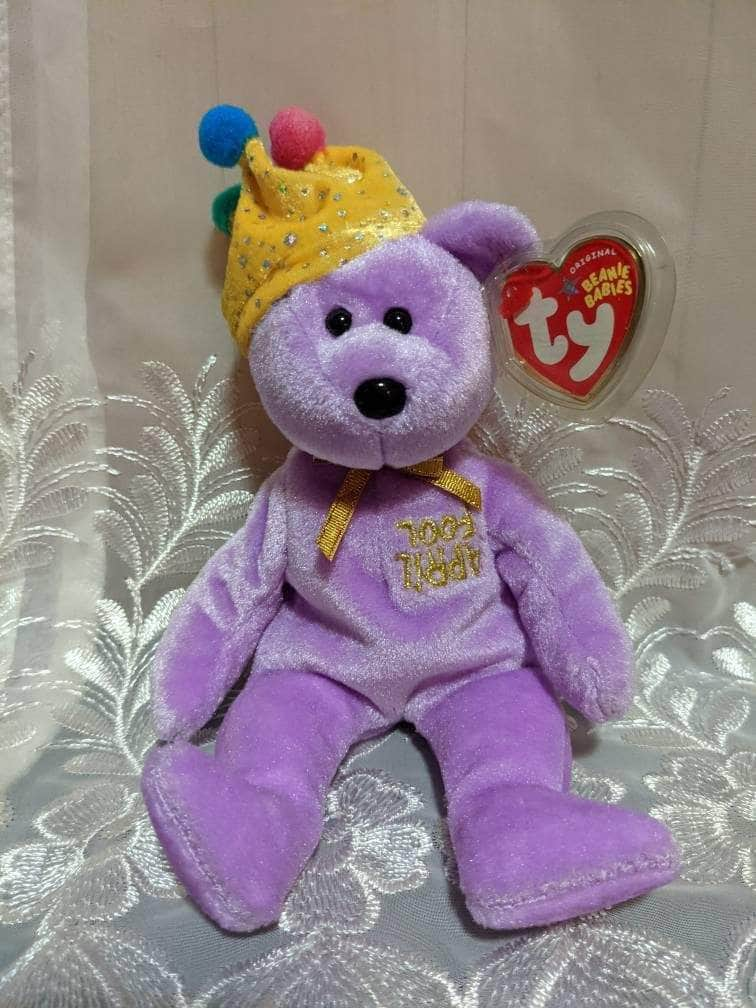 Ty Beanie Baby - Jokester The Purple April Fool's Bear (10in) - Vintage Beanies Canada