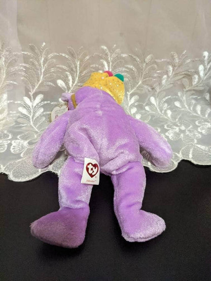 Ty Beanie Baby - Jokester The Purple April Fool's Bear (10in) - Vintage Beanies Canada