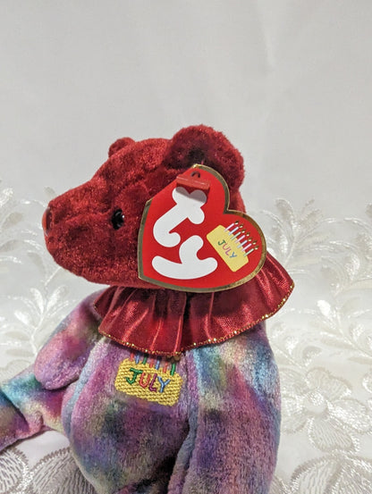 Ty Beanie Baby - July The Clown Birthday Bear (6in) - Vintage Beanies Canada