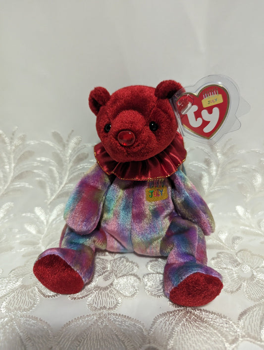 Ty Beanie Baby - July The Clown Birthday Bear (6in) - Vintage Beanies Canada