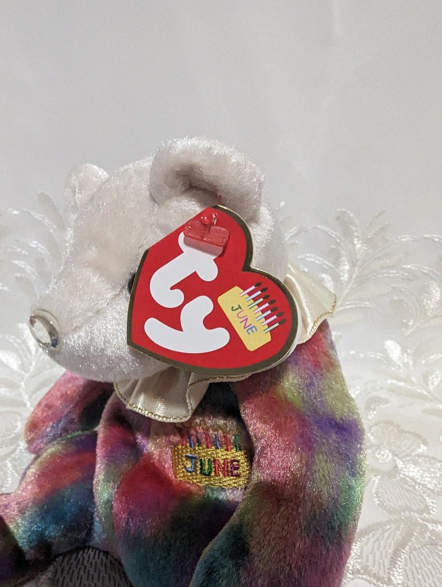 Ty Beanie Baby - June The Birthday Clown Bear (6in) - Vintage Beanies Canada