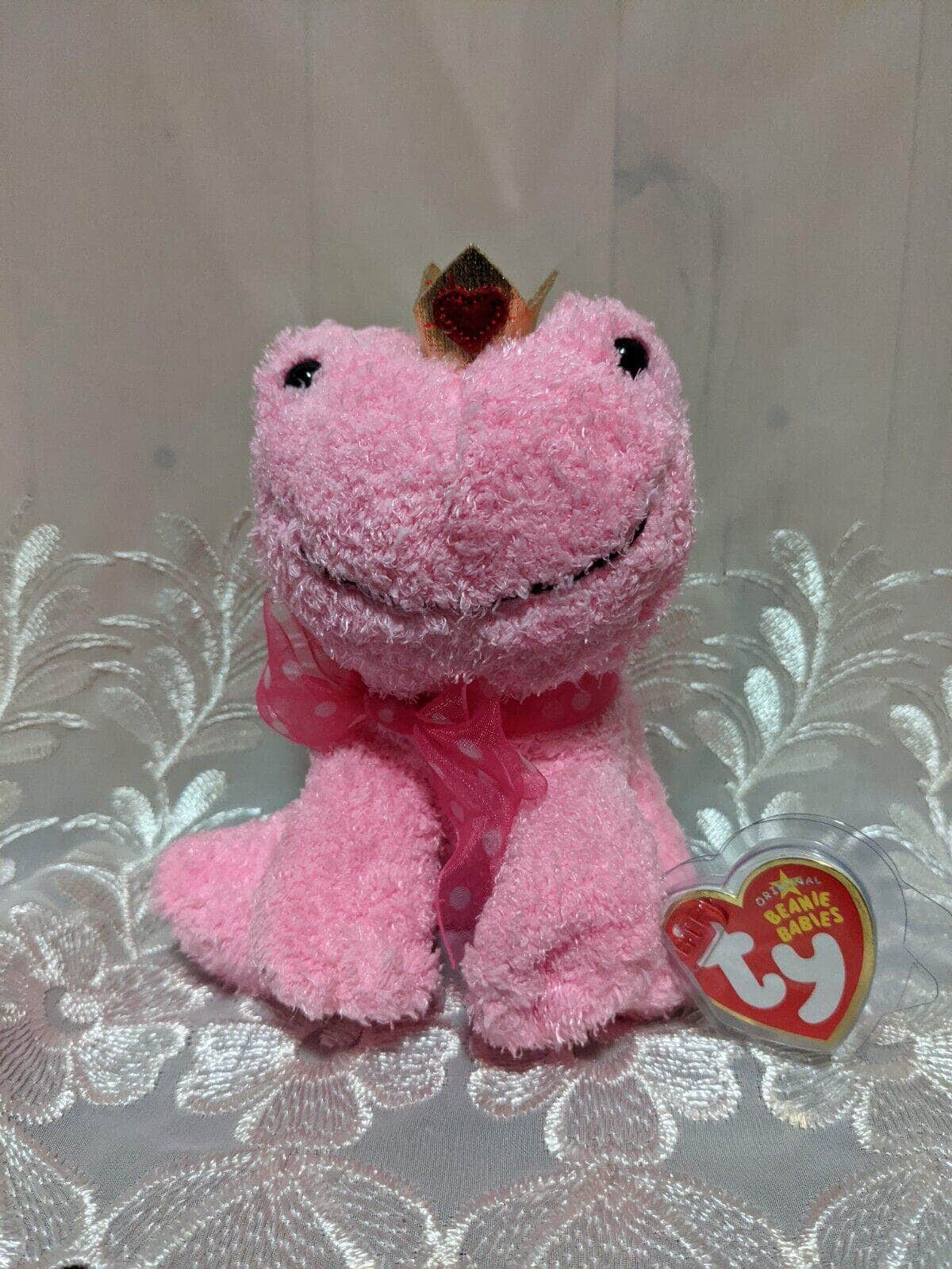 TY Beanie Baby - Kissable the Pink Frog (6 inch) Near Mint - Vintage Beanies Canada