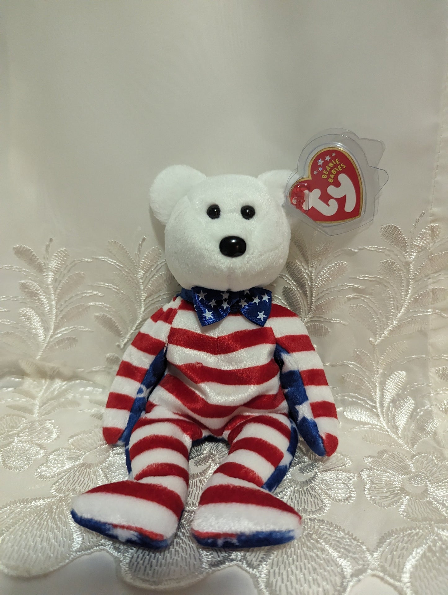 Ty Beanie Baby - Liberty the bear (8.5in) White Face Version - Vintage Beanies Canada
