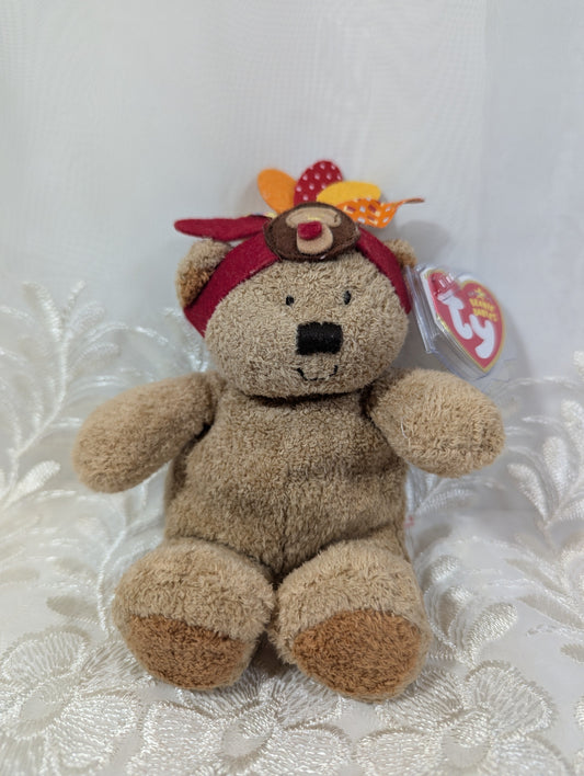 Ty Beanie Baby - Little Bear the Bear With Headdress (6.5in) - Vintage Beanies Canada