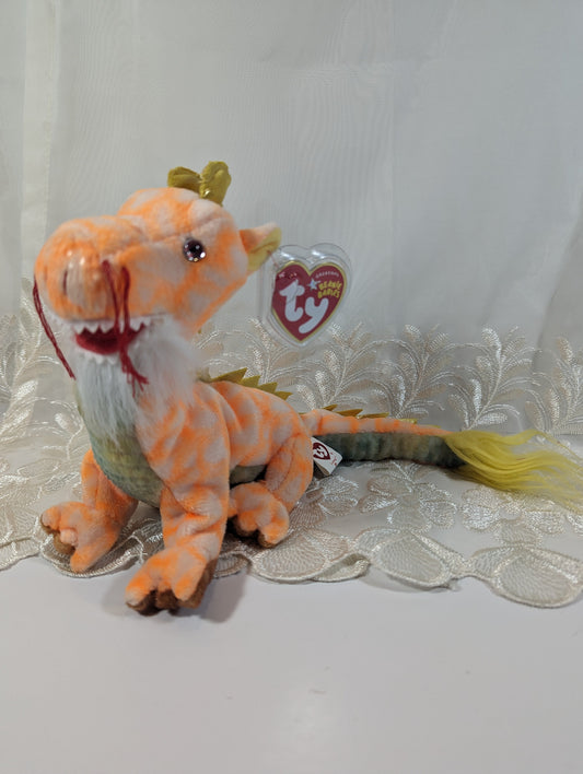 Ty Beanie Baby - Loong The Orange Dragon - Mint *Rare* (Asia - Pacific Exclusive) (12.5in) - Vintage Beanies Canada