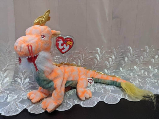 Ty Beanie Baby - Loong The Orange Dragon - Mint *Rare* (Asia-Pacific Exclusive) (12.5in) - Vintage Beanies Canada