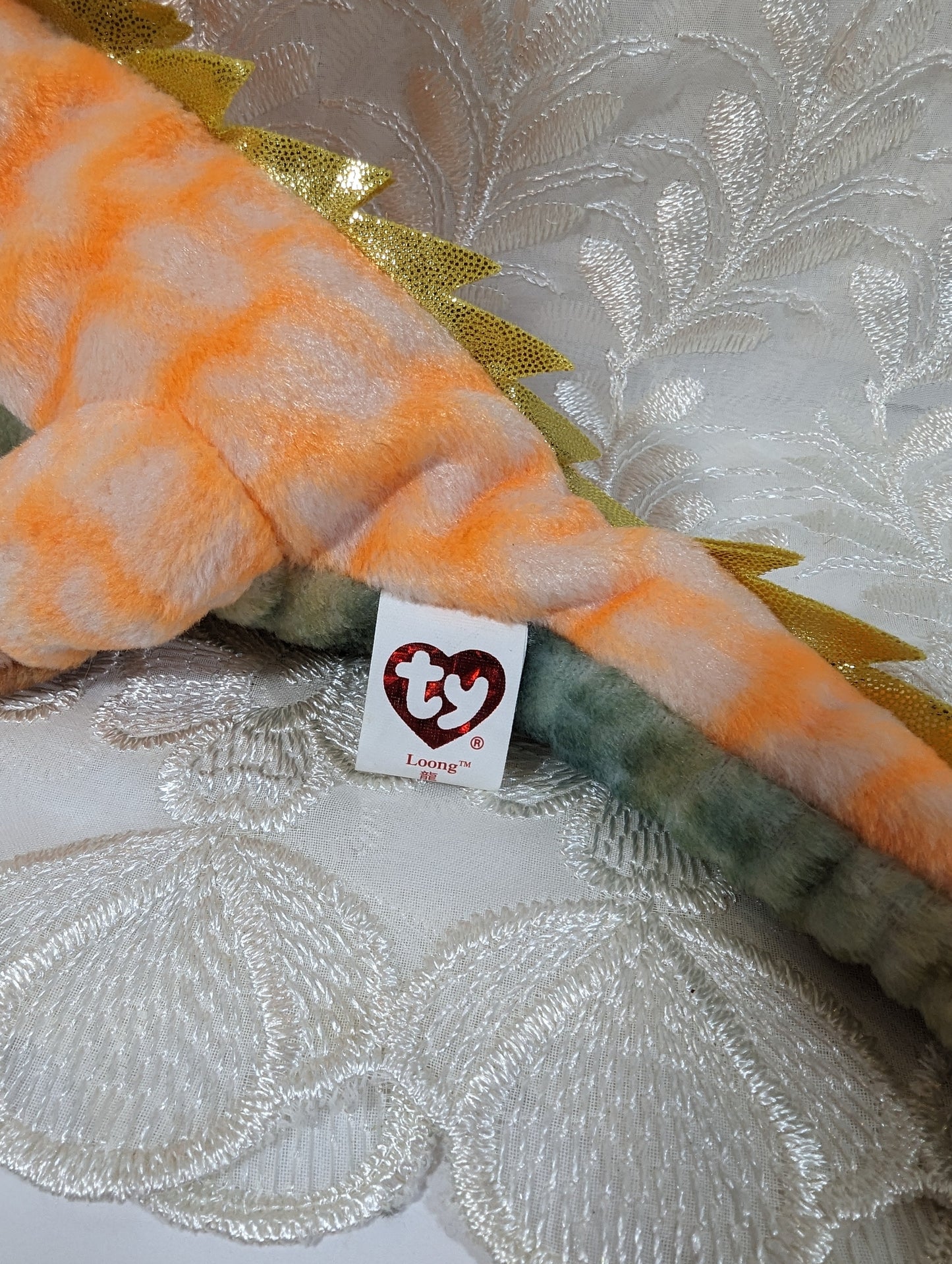 Ty Beanie Baby - Loong The Orange Dragon - Mint *Rare* (Asia - Pacific Exclusive) (12.5in) - Vintage Beanies Canada