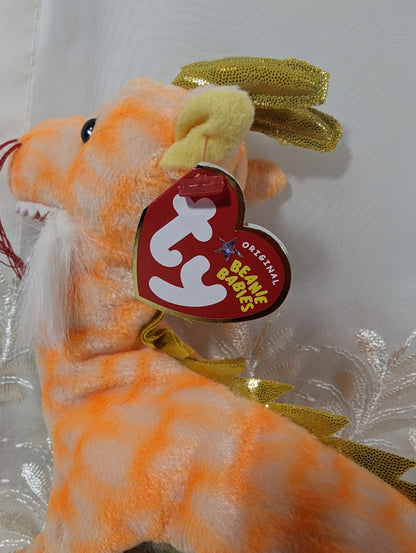 Ty Beanie Baby - Loong The Orange Dragon - Mint *Rare* (Asia - Pacific Exclusive) (12.5in) - Vintage Beanies Canada