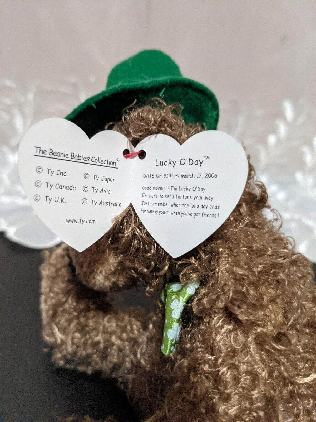 Ty Beanie Baby - Lucky O'Day The St Patrick's Day Bear (9 in) - Vintage Beanies Canada