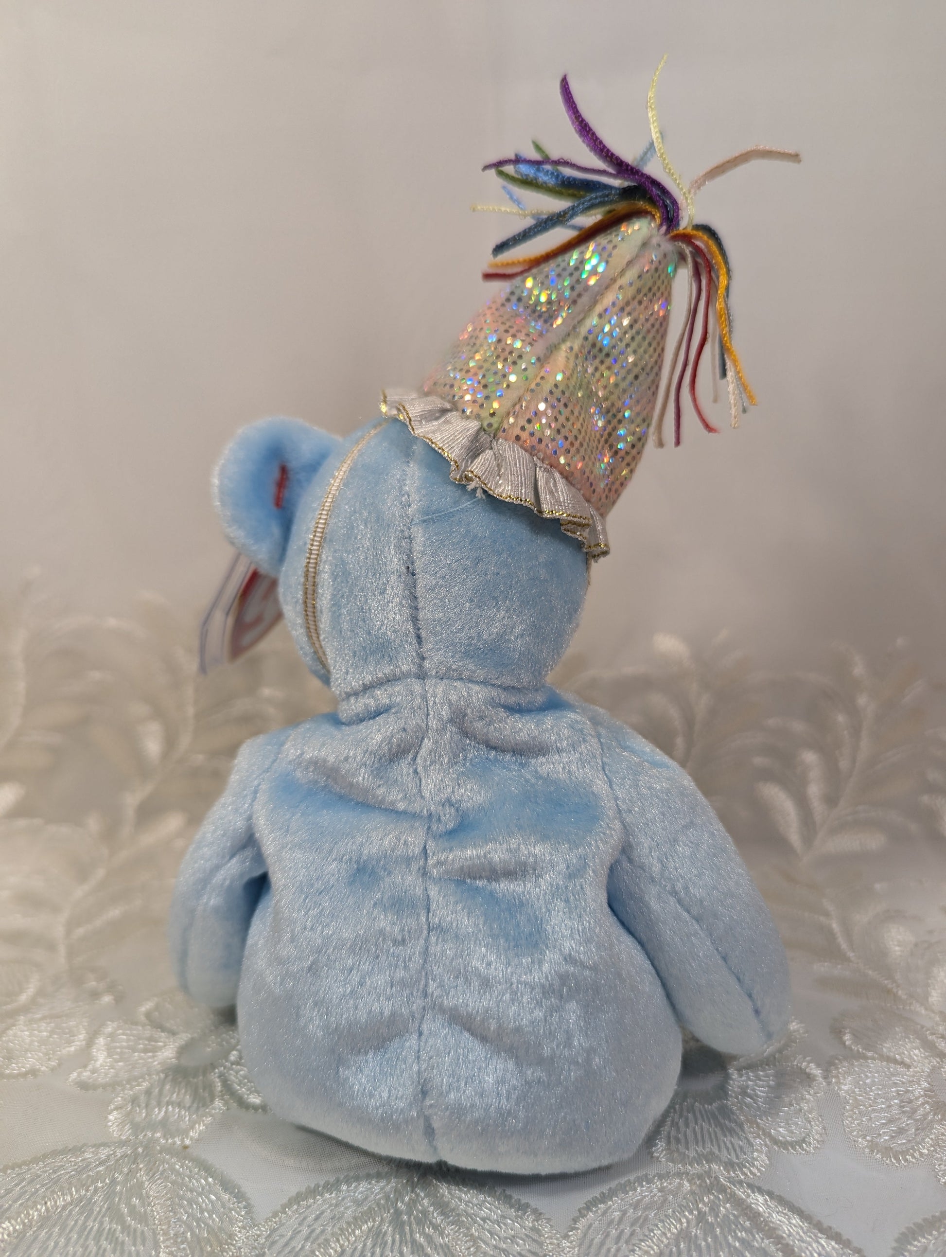 Ty Beanie Baby - March the Birthday Bear Wearing Party Hat (9 in) - Vintage Beanies Canada